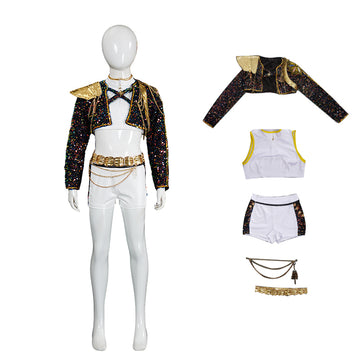 Kpop Demon Hunters Rumi Kids Adult Golden Black Performance Dance Outfit Becostume